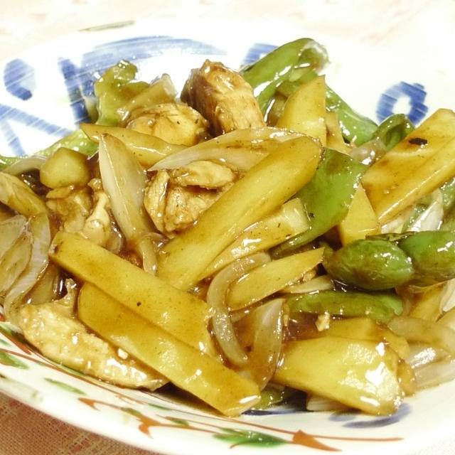 鶏肉とジャガイモの香酢炒め