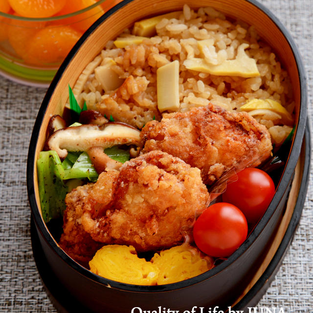 【今日の娘弁当】本日のリクエストはやっぱり来たぞ、から揚げ弁当！／黒豆入り特大ホットケーキ／七草がゆ