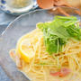 昆布茶でほっき貝冷製豆乳スープパスタ