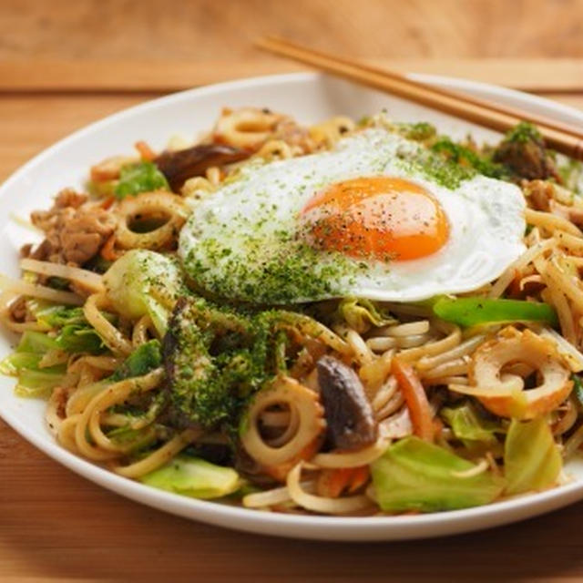 野菜たっぷり小倉風焼きうどん