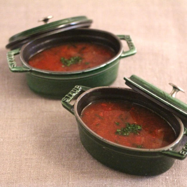 【しかない料理】美白効果に期待♪　トマトしかないときのおろしトマトスープ