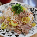 明太豚ピーマン焼きそうめん、今日の昼ごはん