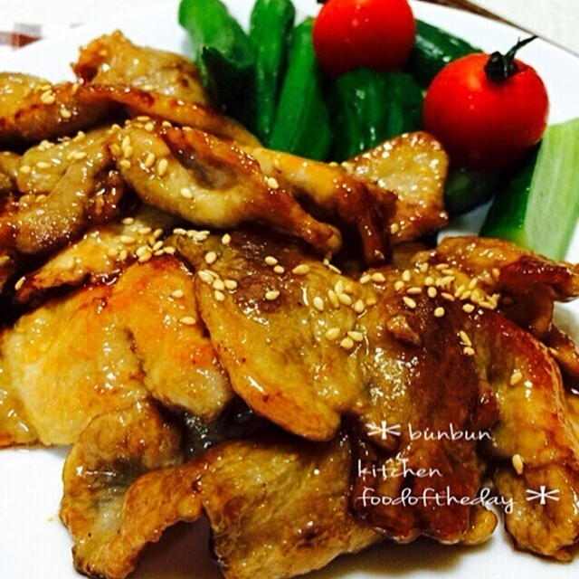 豚薄切りロース肉の甘辛ダレ焼き♡