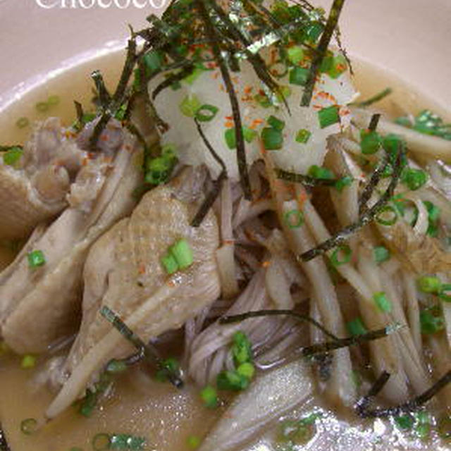 コラーゲンたっぷり　鶏ゴボウおろしそば