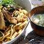 《朝ご飯は自家手打ち麺で　納豆パスタです。》