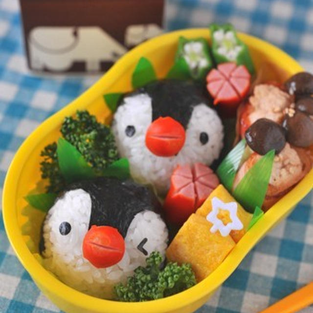 嘴ウインナーでペンギンのお弁当