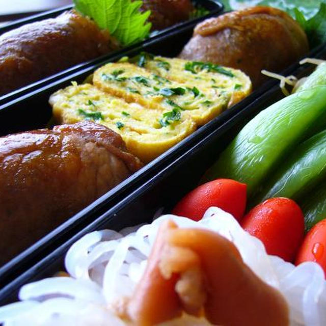 肉巻きおにぎり弁当～☆