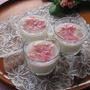 桜の花のジュレ添え　杏仁豆腐✿