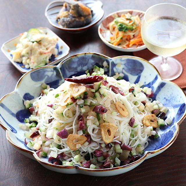 おつけもののペペロンそうめん