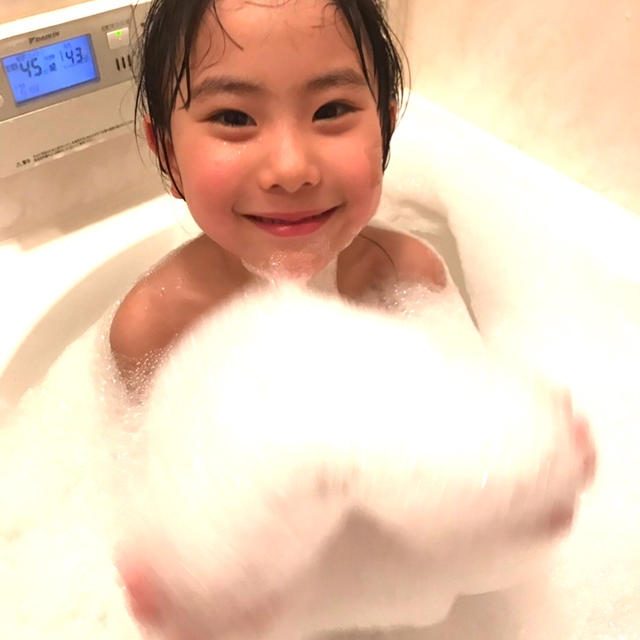 杏ちゃん、泡風呂に入りました！
