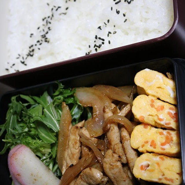 1月24日　　自家製豚味噌漬け肉の細切り炒め弁当