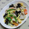 わが家の木須肉：豚肉とキクラゲ他の中華風玉子炒め