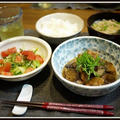 鶏と茄子の梅煮とかプラレールとか。Boiled chicken and eggplant