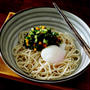 夏野菜でだし・・冷やし豆乳麺温玉のっけ＆にゃ♪