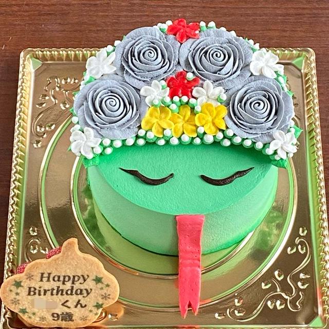 【ハリー・ポッターのケーキ】スリザリンの蛇イメージデコレーション