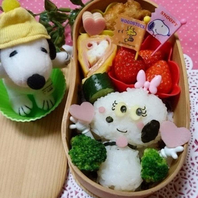 ベルちゃんおにぎりでバレンタイン弁当〖キャラ弁〗    #平日お昼ご飯はお弁当or外食