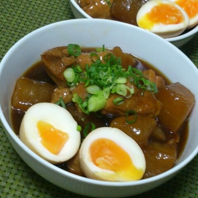 鶏肉の角煮風　～半熟卵の綺麗な作り方