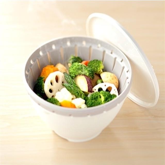 リベラリスタ　電子レンジで洗う、加熱、保存が1度にできるボウルとザル　コランダー