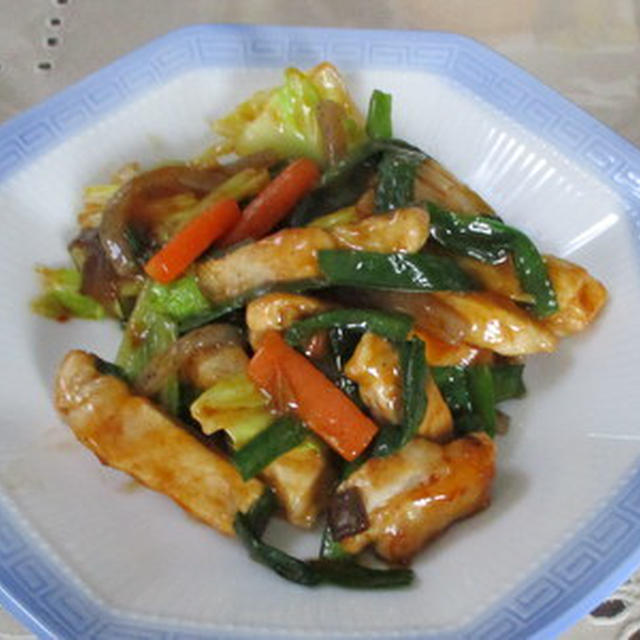 豚肉と野菜の麻辣炒め★★★