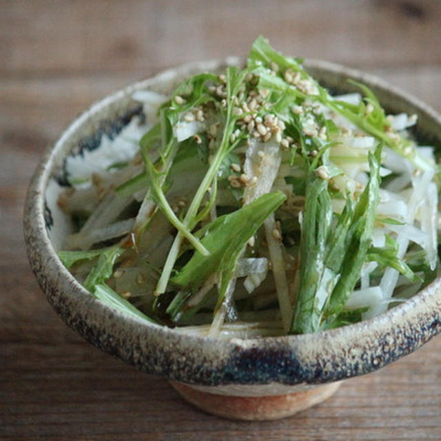 簡単サラダ・大根と水菜の中華ポン酢