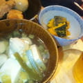 ひき肉と豆腐、のりのタイ風スープ