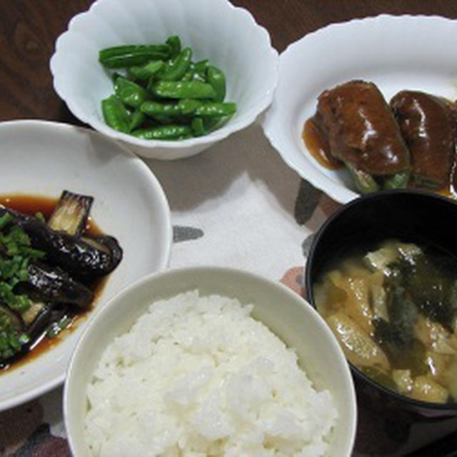 ピーマンの肉詰め　＆　さっぱり焼きナス。。。