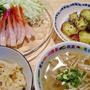 甘エビの海鮮サラダ、冬瓜のスープ