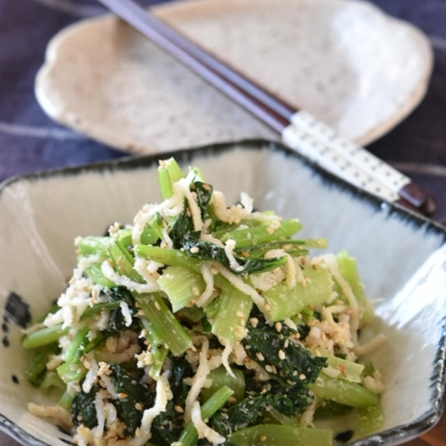 【PR・レシピ・副菜・作り置き】レンジで簡単調理！小松菜と切り干し大根のごま和え