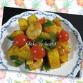★簡単なお弁当ﾚｼﾋﾟ覚書き＊小海老とじゃがいものｶﾚｰ炒め＊