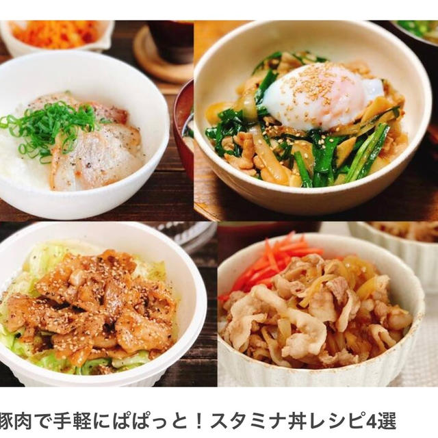 豚肉で手軽にぱぱっと！スタミナ丼レシピ4選！