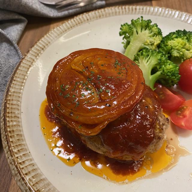 新玉ねぎのハンバーグ