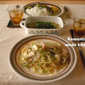 ゴーヤチャンプルｄｅパスタａｎｄ青唐辛子の肉詰めランチ by kirariさん