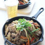 漬けて焼くだけ「プルコギうどん」と韓国風おつまみのディナー