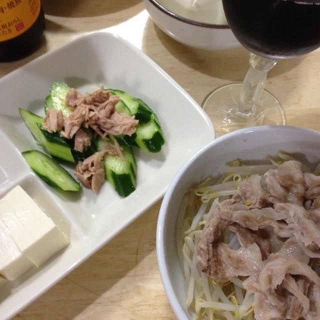 モヤシと豚肉のレンチン