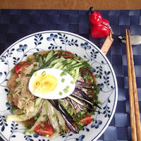 冷し茄子たぬき蕎麦