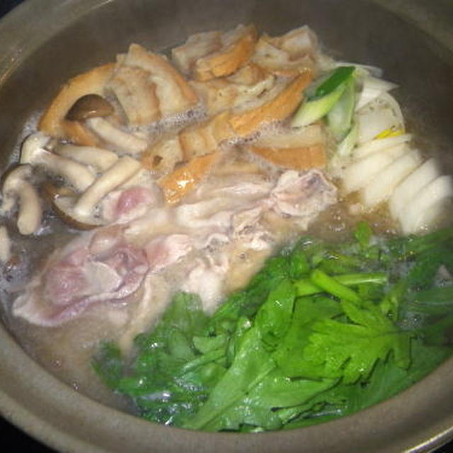 豚肉と車麩のとろみレンコン鍋・料理レシピ