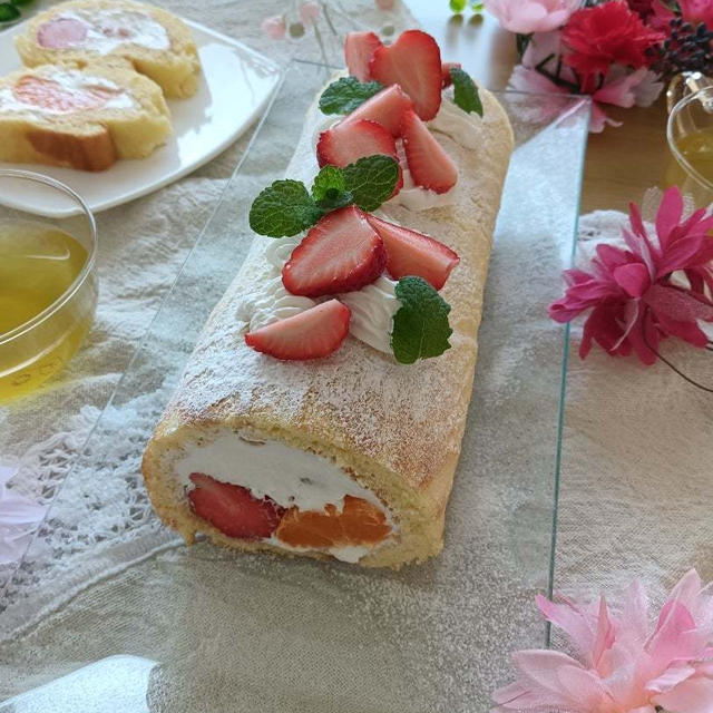 ロールケーキとシュークリーム