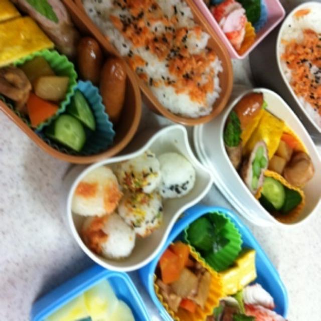 今日のお弁当は 5人分でした