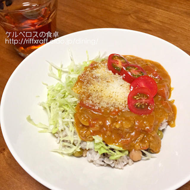 タコライスっぽいキーマカレー