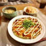 お好み焼きには柔らかいキャベツ！晩ごはん