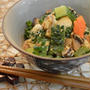 中華風ゴーヤチャンプルー　と　野菜炒め味噌スープ