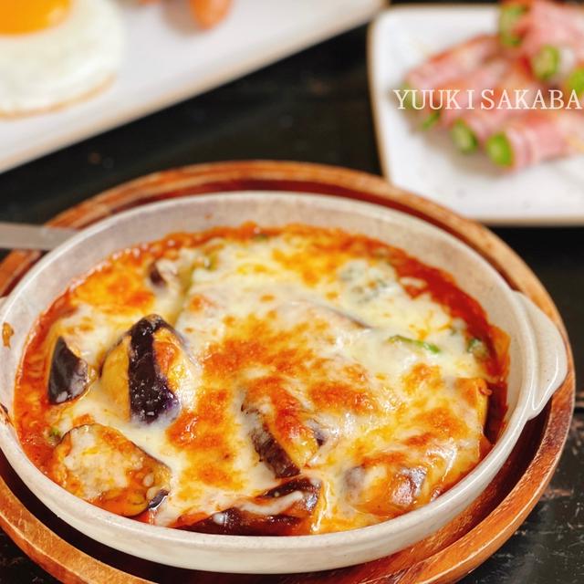 夏野菜たっぷり、ランチ。　相性抜群、茄子とトマトソース系レシピと、オクラベーコンがおいしい！