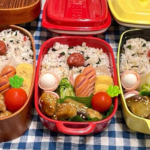 【お弁当】11月15日＊3人分!!!トロトロ茄子が美味しい♩♩♩