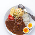 カレーとマカロニサラダのワンプレート