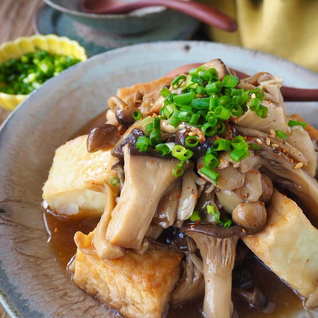 【揚げない！！カリカリ厚揚げ】うま味きのことろみあん！