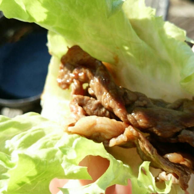 天気もいいし、バルコニーBBQ初め