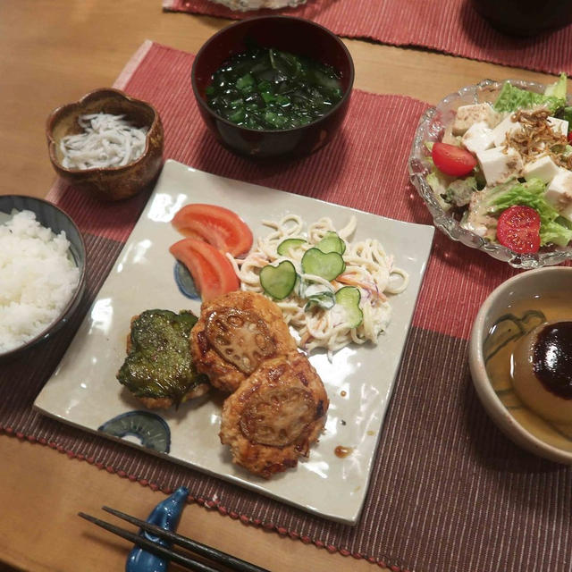 大葉＆蓮根つくねバーグの晩ご飯　と　冬の家庭菜園♪