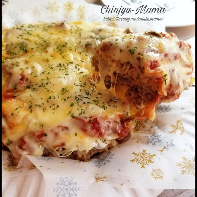 【レンジで♪】デカ丸キャベピザバーグ