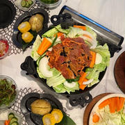 辛味噌ラムジンギスカンの夜ごはん