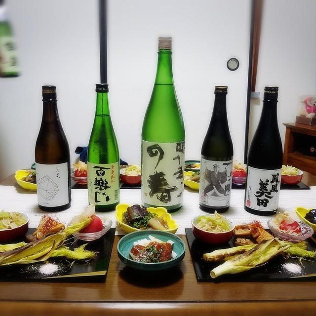 【家飲み/日本酒会】 天美 純米吟醸 / 津島屋 四十五才の春 / 百十郎SUKEROKU 純米吟醸生原酒